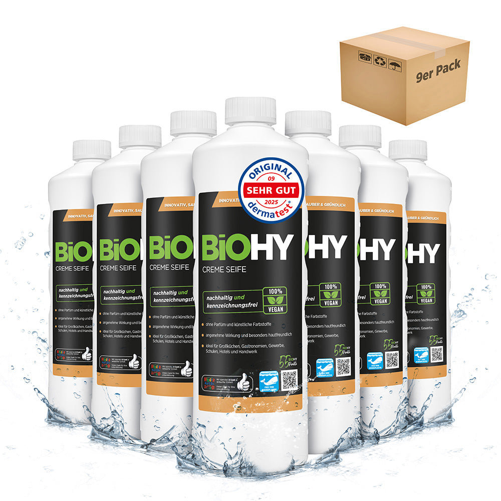 Savon crème BiOHY, Lotion lavante douce pour la peau, Savon pour les mains sans phosphate, Crème de savon relipidante