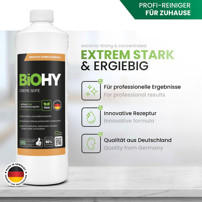 BiOHY cream soap, skin-friendly washing lotion, phosphate-free hand soap, moisturizing soap cream