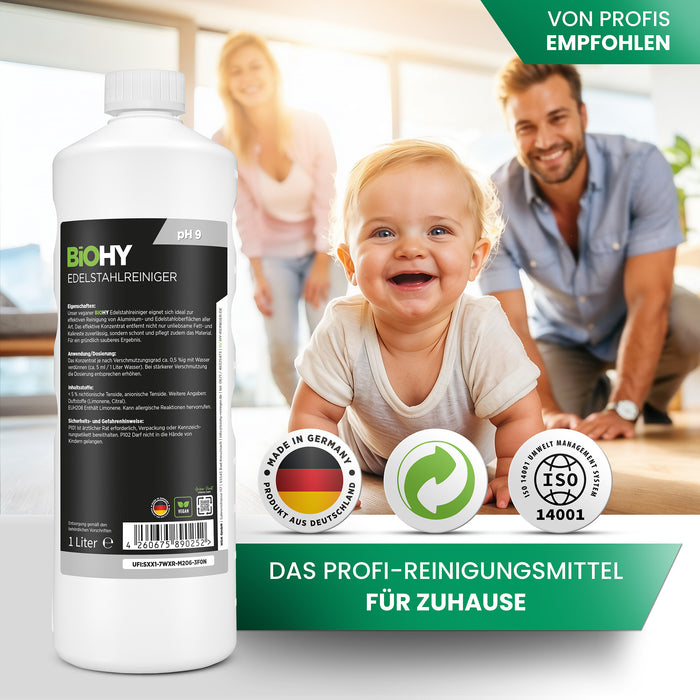 BiOHY stainless steel cleaner, stainless steel cleaner spray, stainless steel care product, stainless steel cleaning agent