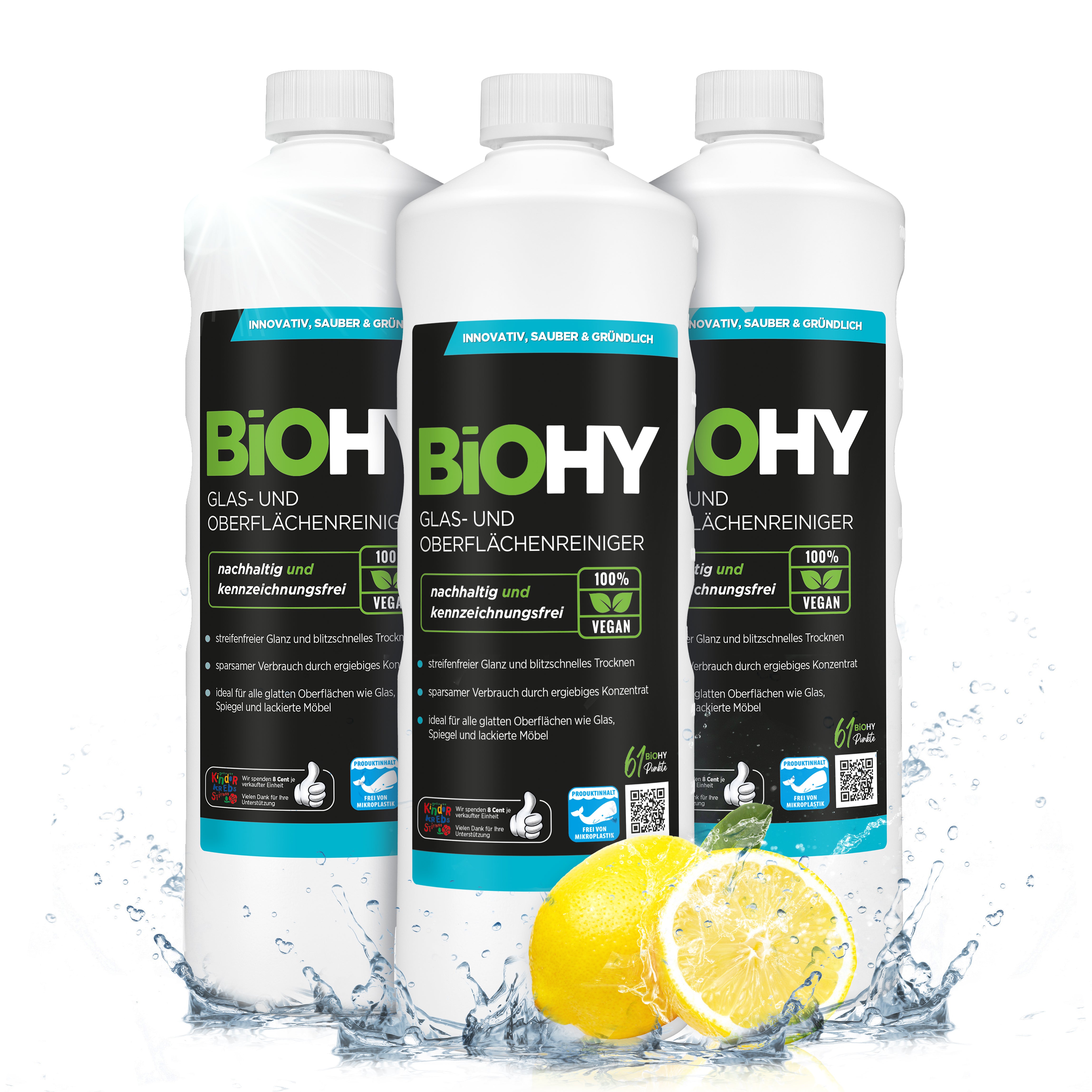 BiOHY glass and surface cleaner, glass cleaner, surface cleaner, window cleaning agent