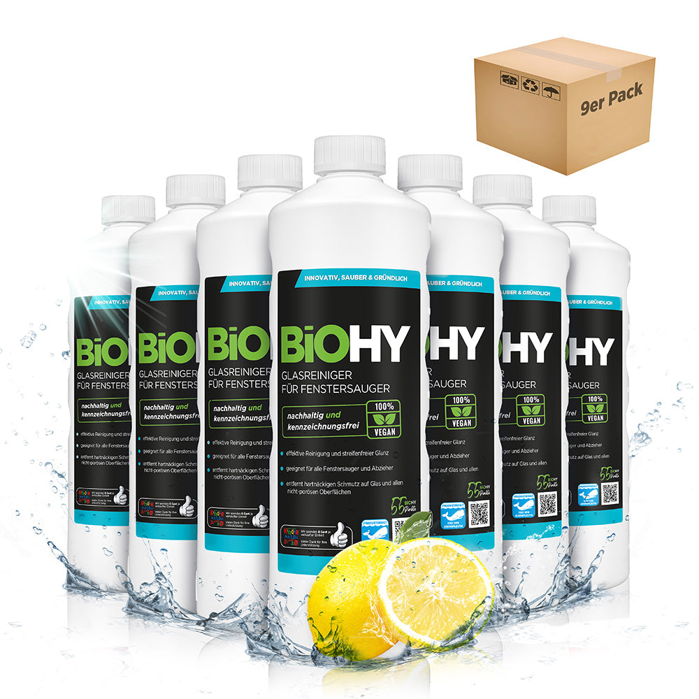 BiOHY glass cleaner for window vacuums, window cleaning agents, glass cleaners, window cleaners