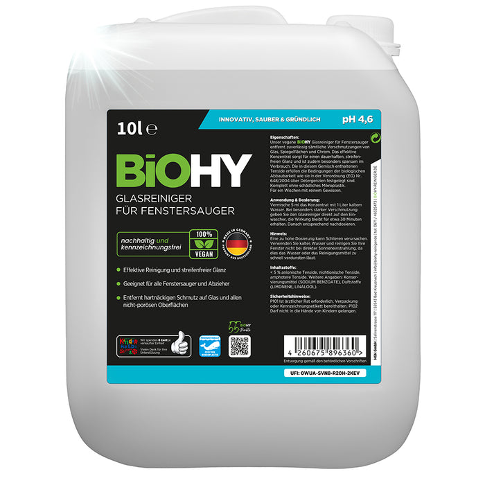 BiOHY Nettoyant pour vitres pour aspirateur de vitres, nettoyant pour vitres
