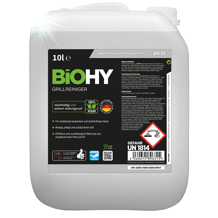 BiOHY nettoyant pour barbecue, nettoyant pour barbecue à gaz, nettoyant pour BBQ, nettoyant pour grille de barbecue