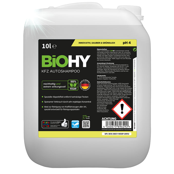 BiOHY shampooing pour voiture, produit de lavage pour voiture, shampooing pour voiture, nettoyant moussant