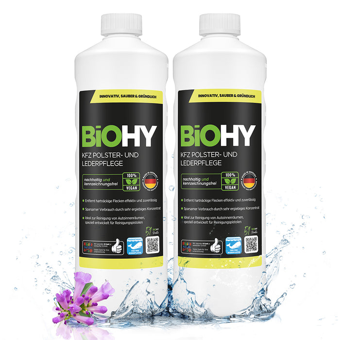 BiOHY Entretien des coussins et du cuir de voiture, Nettoyant pour coussins de voiture, Nettoyant pour sièges de voiture, Entretien de l'habitacle