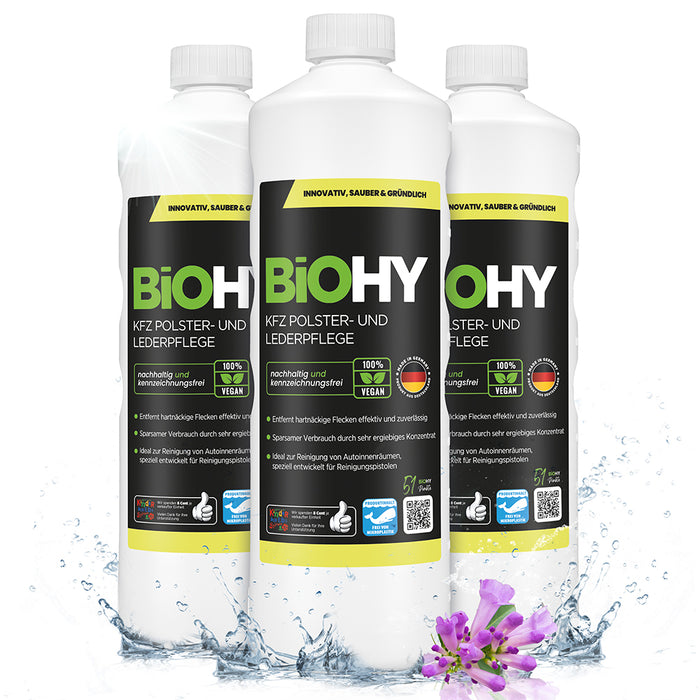 BiOHY Entretien des coussins et du cuir de voiture, Nettoyant pour coussins de voiture, Nettoyant pour sièges de voiture, Entretien de l'habitacle
