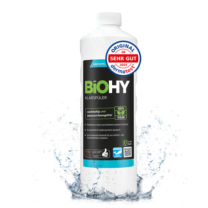 BiOHY produit de rinçage, nettoyant pour verre lave-vaisselle, nettoyant pour lave-vaisselle, nettoyant pour couverts