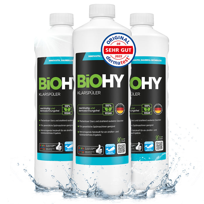 BiOHY produit de rinçage, nettoyant pour verre lave-vaisselle, nettoyant pour lave-vaisselle, nettoyant pour couverts