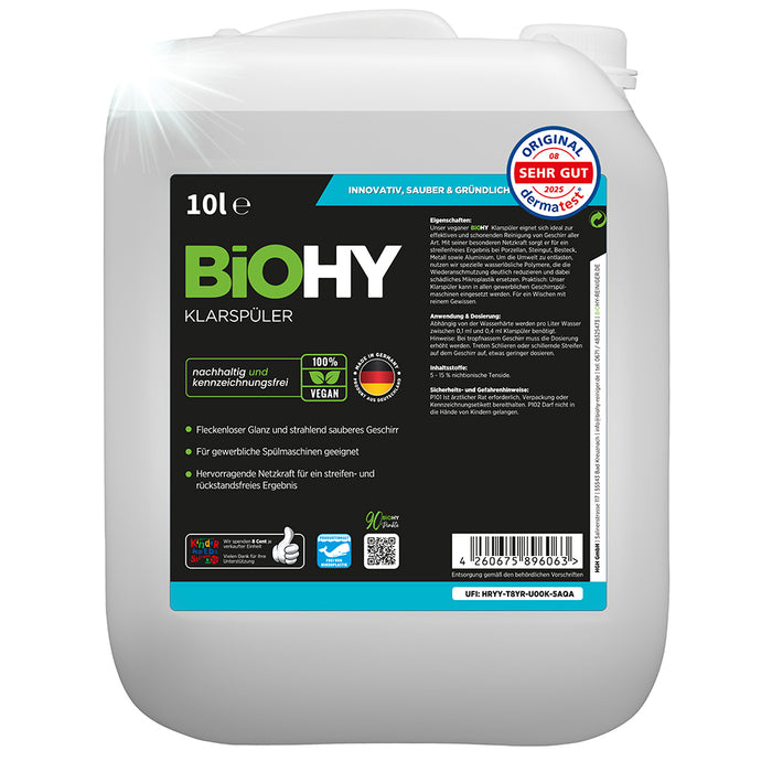 BiOHY produit de rinçage, nettoyant pour verre lave-vaisselle, nettoyant pour lave-vaisselle, nettoyant pour couverts