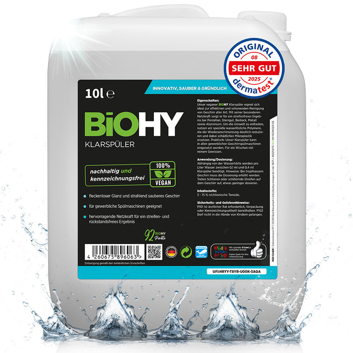 BiOHY produit de rinçage, nettoyant pour verre lave-vaisselle, nettoyant pour lave-vaisselle, nettoyant pour couverts