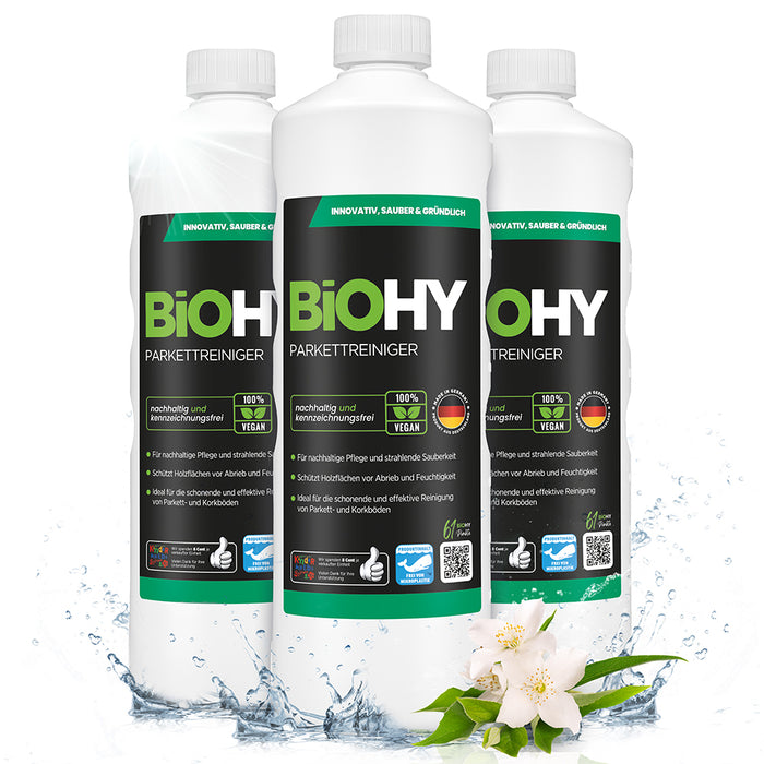 BiOHY nettoyant pour parquet, produit d'entretien pour parquet, savon pour parquet en bois, entretien du parquet