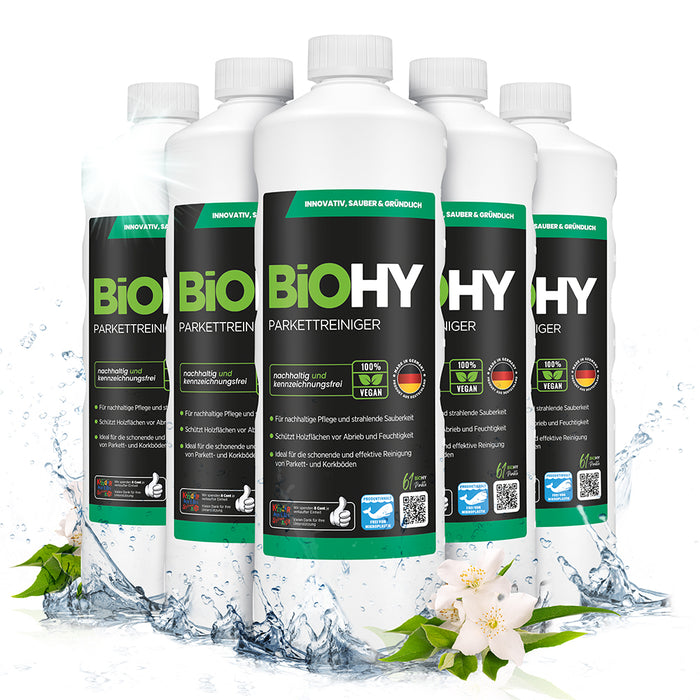 BiOHY nettoyant pour parquet, produit d'entretien pour parquet, savon pour parquet en bois, entretien du parquet