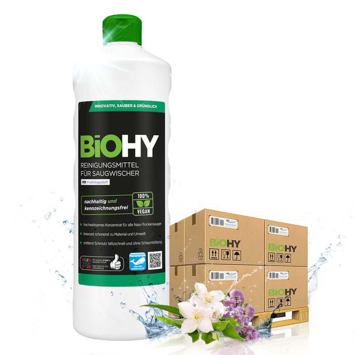 BiOHY détergent pour raclette aspirante 10 litres, aspirateur eau et poussière, entretien des sols, nettoyant brillant, B2B