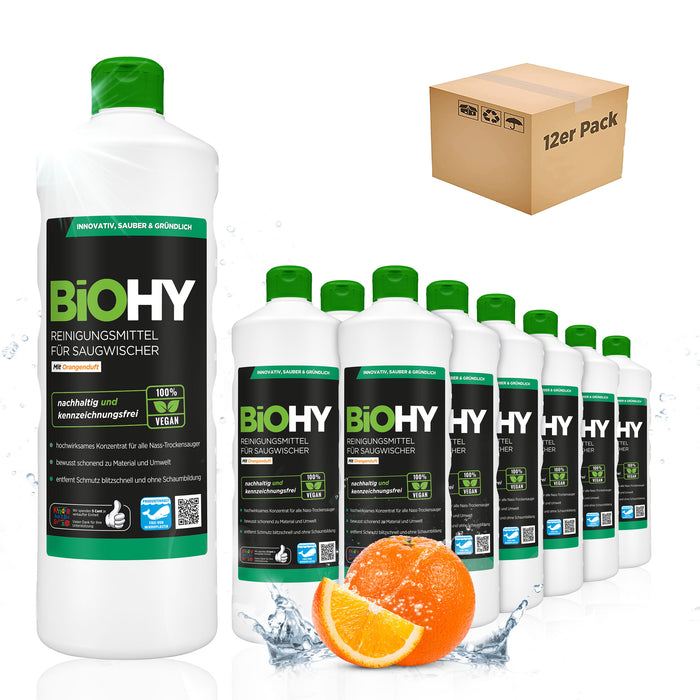 BiOHY détergent pour raclette aspirante 10 litres, aspirateur eau et poussière, entretien des sols, nettoyant brillant, B2B