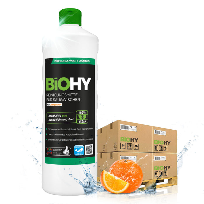 BiOHY détergent pour raclette aspirante 10 litres, aspirateur eau et poussière, entretien des sols, nettoyant brillant, B2B