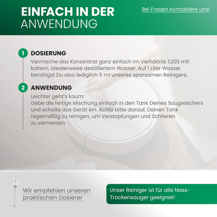 BiOHY cleaning agent for suction wipers 10 liters, wet and dry vacuum cleaners, floor care, shine cleaner