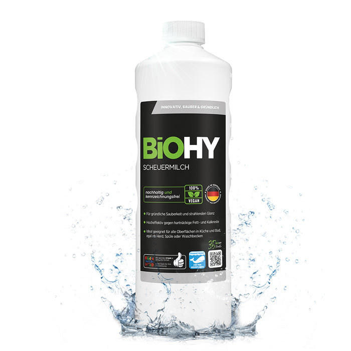 BiOHY lait à récurer, nettoyant pour cuisine et salle de bain, lait de nettoyage