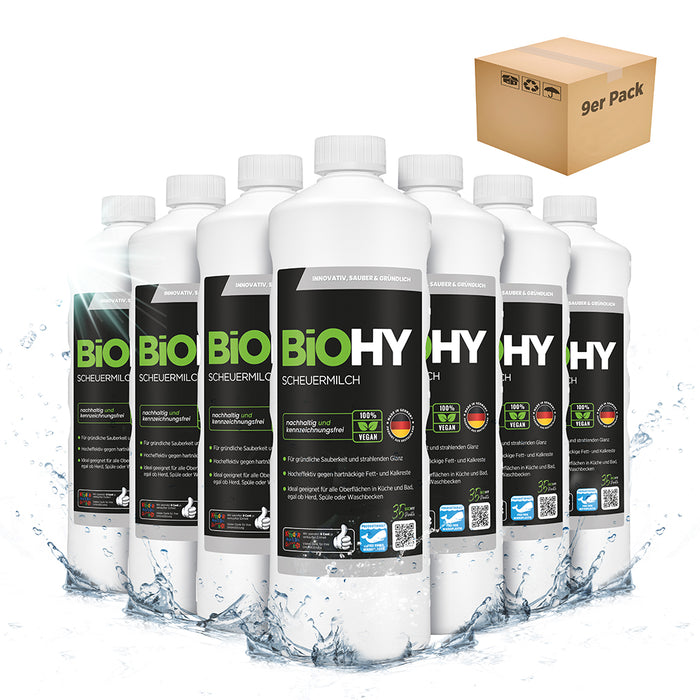 BiOHY lait à récurer, nettoyant pour cuisine et salle de bain, lait de nettoyage