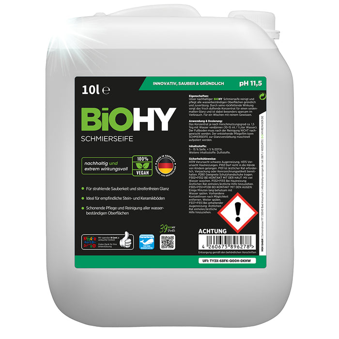 BiOHY savon mou, solution de savon mou, nettoyant pour sol, concentré bio