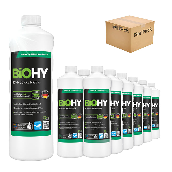 BiOHY nettoyant pour bijoux, nettoyant à ultrasons pour bijoux, nettoyant pour bijoux en argent et en or, concentré bio