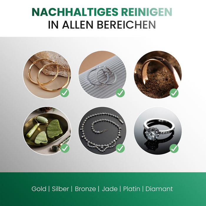 BiOHY nettoyant pour bijoux, nettoyant à ultrasons pour bijoux, nettoyant pour bijoux en argent et en or, concentré bio