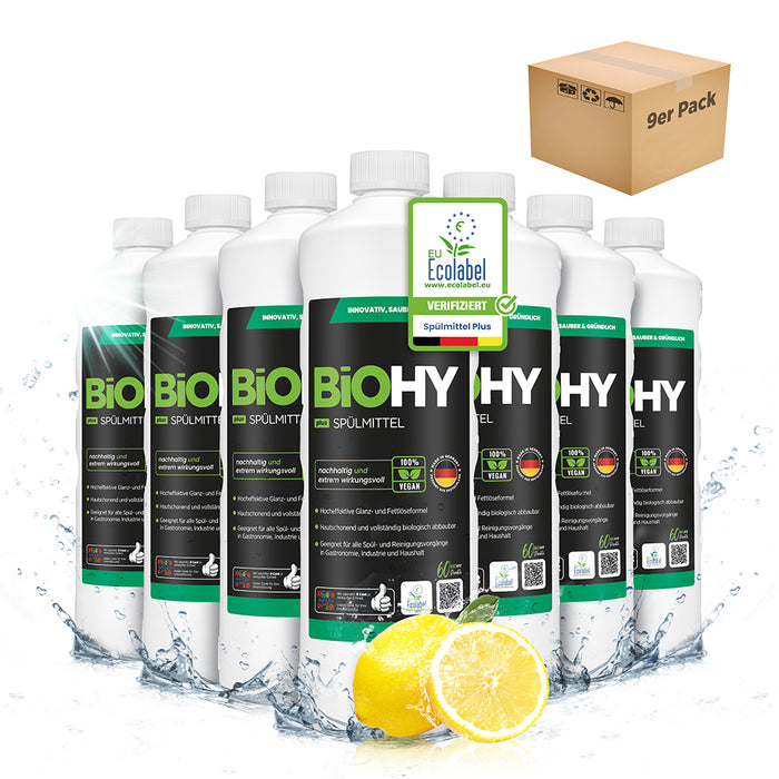 BiOHY détergent pour lave-vaisselle, lave-mains, nettoyant vaisselle