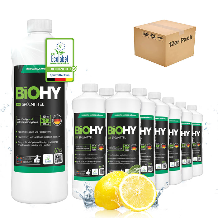BiOHY détergent pour lave-vaisselle, lave-mains, nettoyant vaisselle