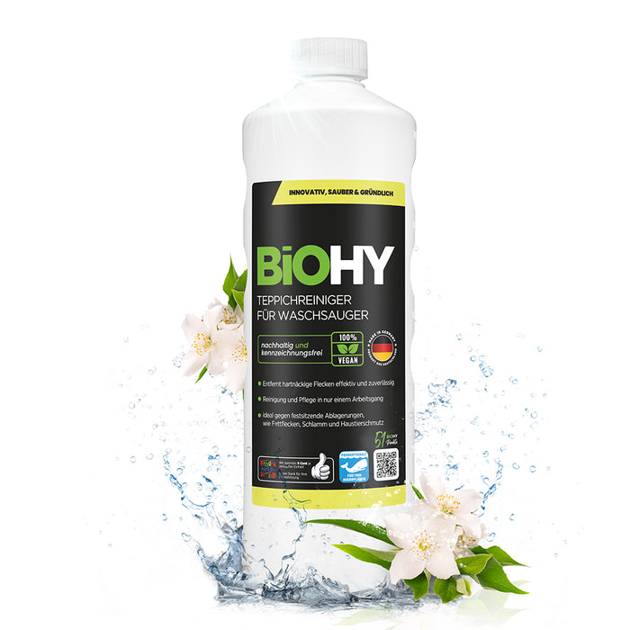 BiOHY Nettoyeur de tapis pour aspirateur-laveur, shampooing pour tapis, nettoyeur de textiles, nettoyeur vapeur pour tapis