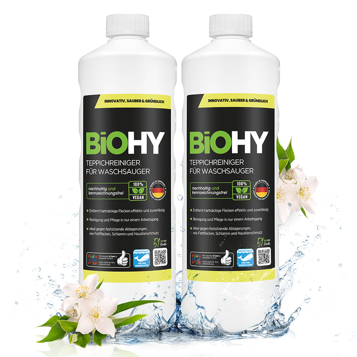 BiOHY Nettoyeur de tapis pour aspirateur-laveur, shampooing pour tapis, nettoyeur de textiles, nettoyeur vapeur pour tapis