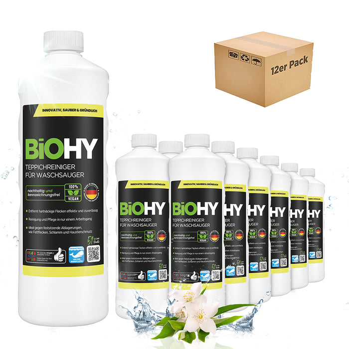 BiOHY Nettoyeur de tapis pour aspirateur-laveur, shampooing pour tapis, nettoyeur de textiles, nettoyeur vapeur pour tapis