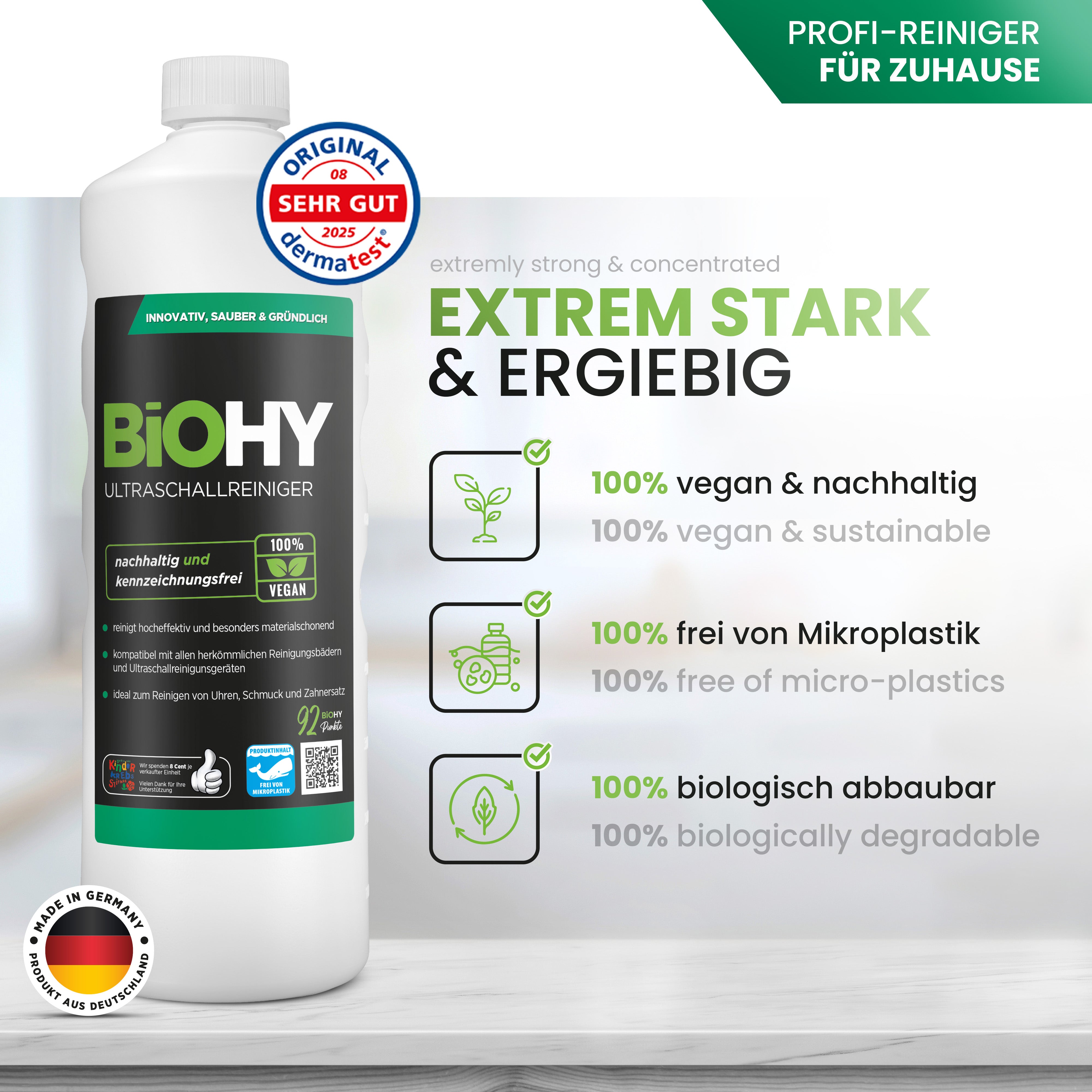 BiOHY ultrasonic cleaner, ultrasonic bath cleaner, ultrasonic cleaning agent, cleaner for ultrasonic device