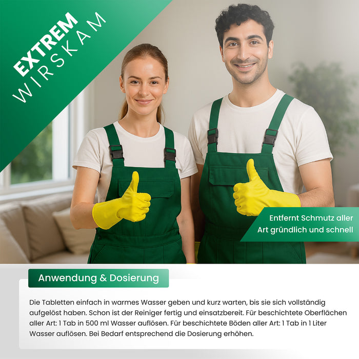 BiOHY Set de bouteilles en verre avec des pastilles de nettoyant universel, produits de nettoyage, pastilles de nettoyage, pastilles de nettoyant multi-usages