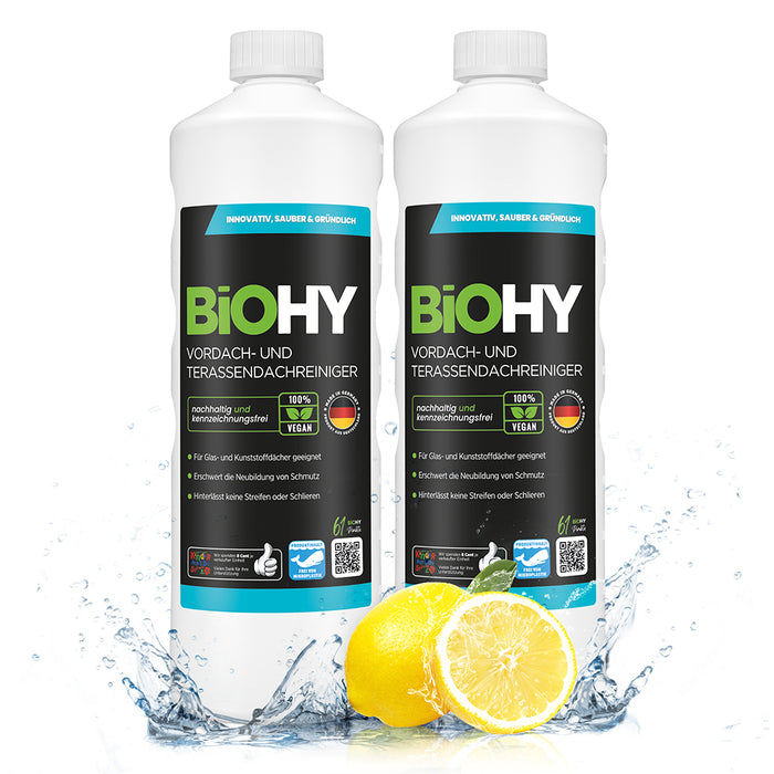 BiOHY nettoyant pour auvents et toitures terrasses, nettoyant pour terrasses, nettoyant pour auvents, éliminateur d'algues
