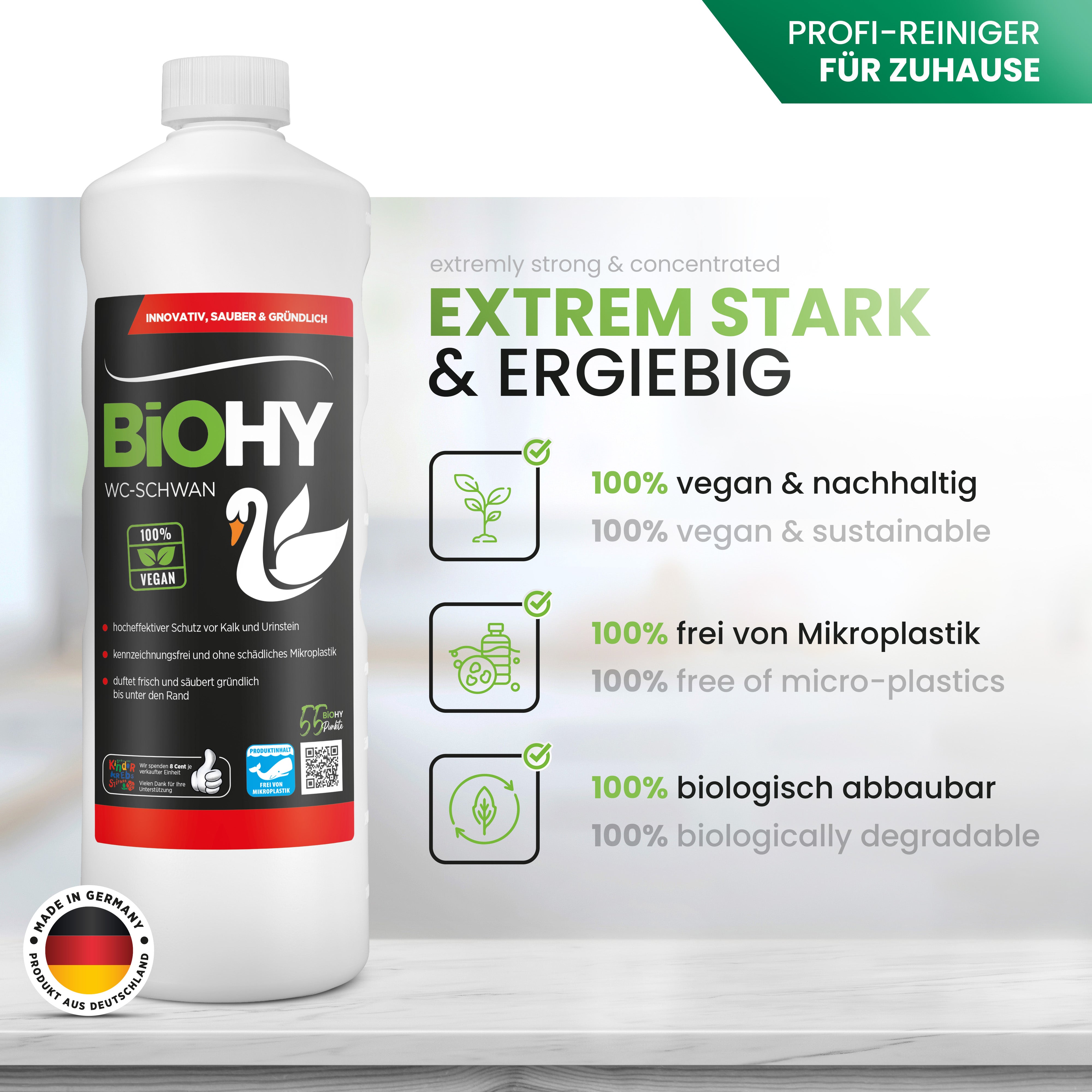 BiOHY Cygne WC, nettoyant pour toilettes, canard WC, nettoyant pour toilettes