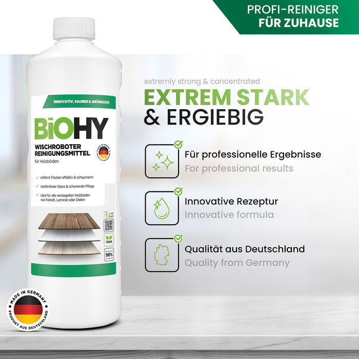 BiOHY Nettoyant pour robot d'essuyage, Nettoyant pour robot d'essuyage, Nettoyant pour sol non polluant, Bio concentré