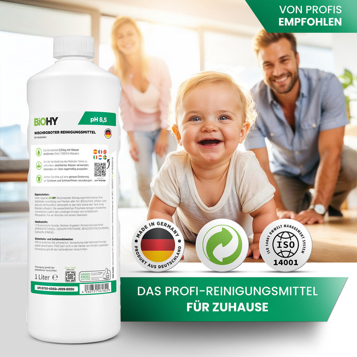 BiOHY Nettoyant pour robot d'essuyage, Nettoyant pour robot d'essuyage, Nettoyant pour sol non polluant, Bio concentré
