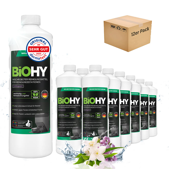 BiOHY Mopping robot cleaning agent for cleaning stations, cleaner for mopping robots, non-mudding floor cleaner, organic concentrate