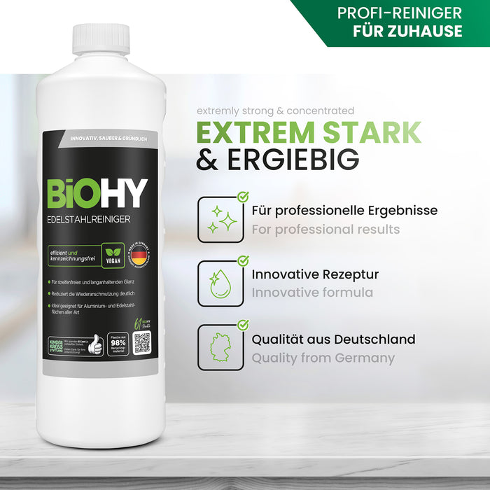 BiOHY nettoyant inox, nettoyant inox spray, produit d'entretien inox, produit de nettoyage inox
