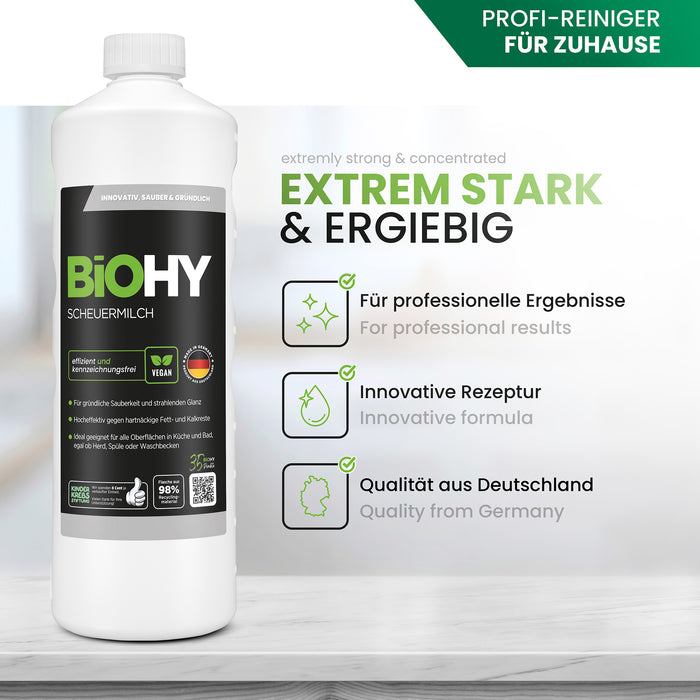 BiOHY Scheuermilch – umweltfreundlich, vegan & Made in Germany (Vorteile auf einen Blick)
