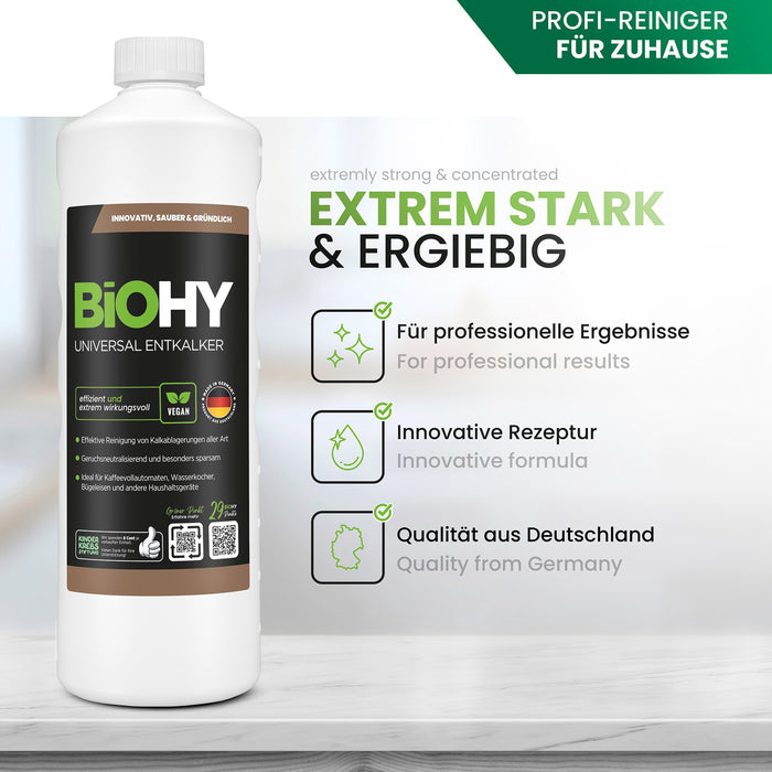 BiOHY Détartrant universel, détartrant, dissolvant de calcaire bio, nettoyant de calcaire