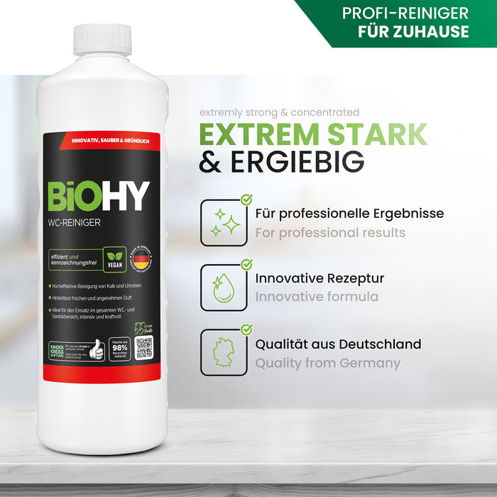 BiOHY nettoyant pour WC, nettoyant pour toilettes, nettoyant pour toilettes, rafraîchissant pour WC