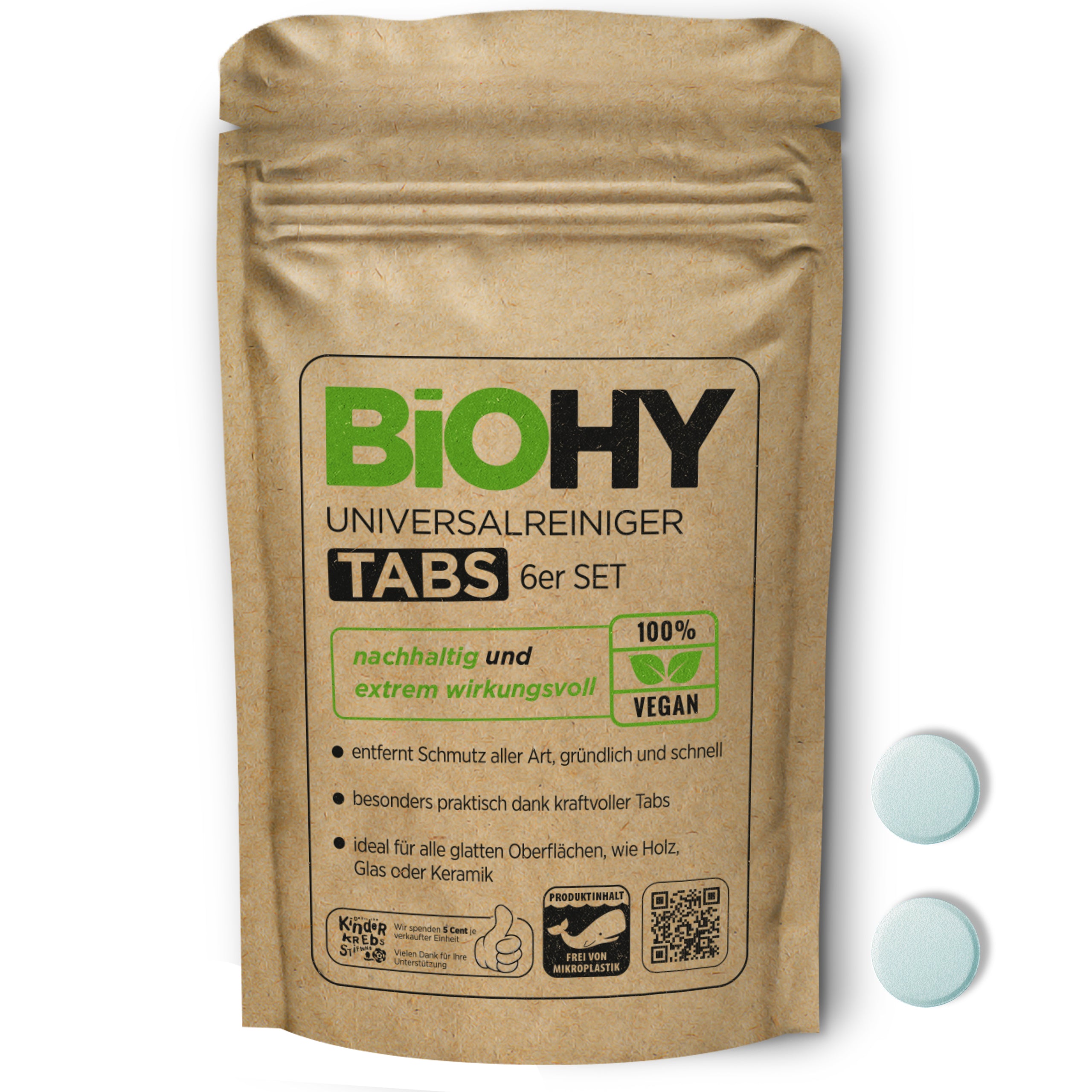 BIOHY Nettoyant universel en pastilles, Nettoyant en pastilles, Nettoyant multi-usages en pastilles