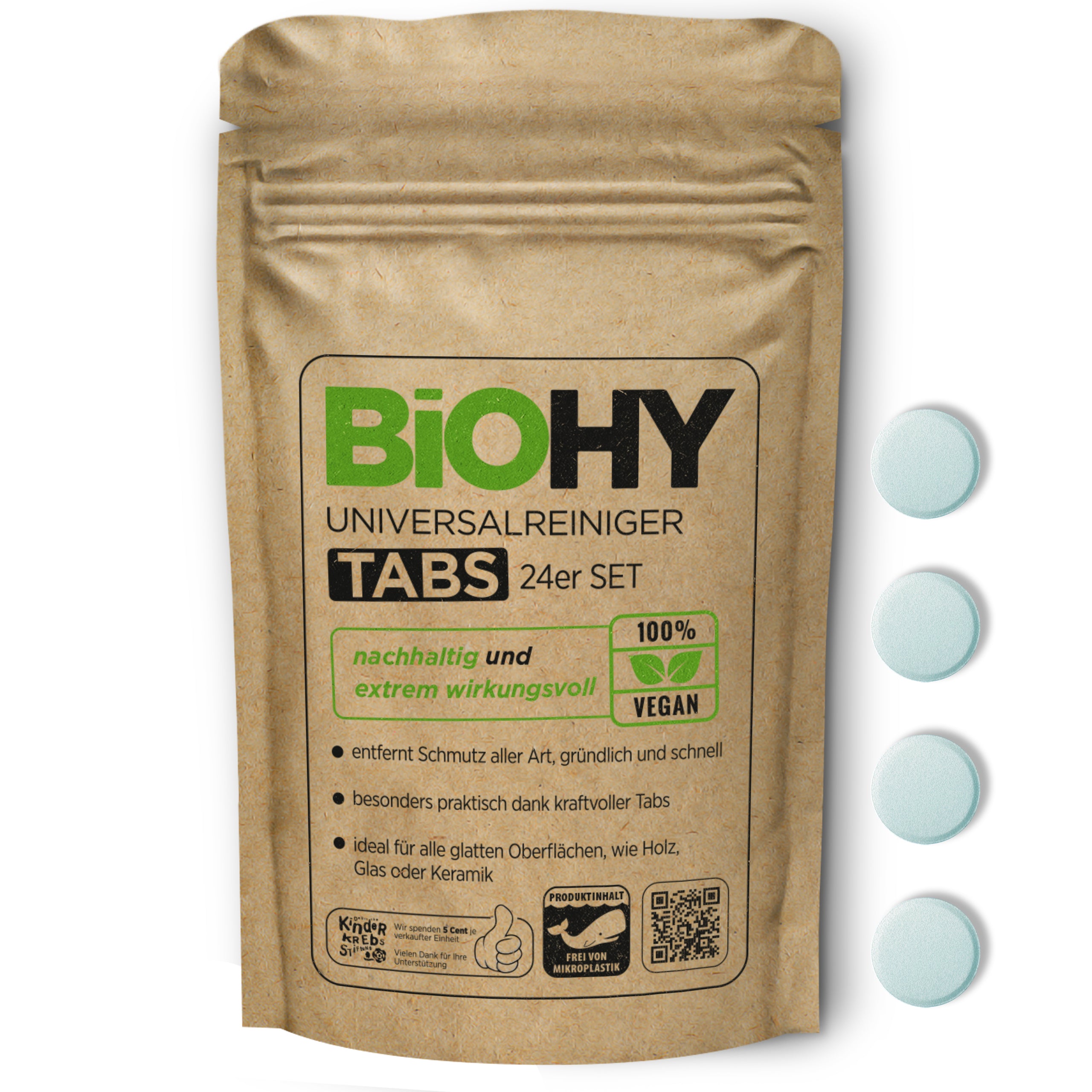 BIOHY Nettoyant universel en pastilles, Nettoyant en pastilles, Nettoyant multi-usages en pastilles